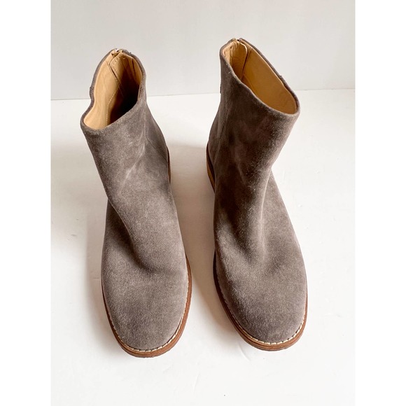 SPERRY Women's Gray Suede Back Zip Stacked Heel Maya Belle Ankle Booties size 6 - Picture 3 of 10